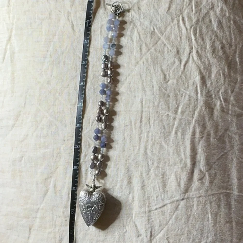 Artisan-Made OOAK Cupid Antique Hearts & Roses Iolite Pearl Labradorite Necklace